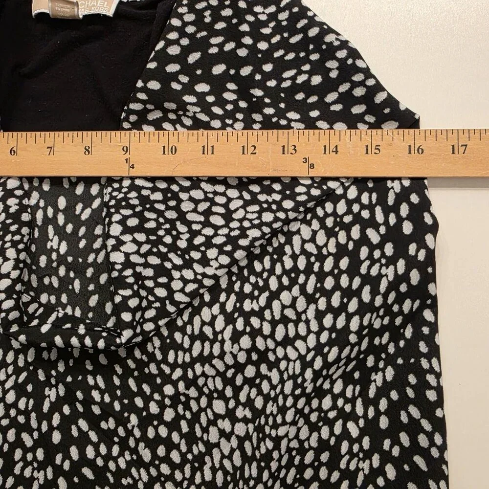 Michael Kors Black Circle Print Cowl Neck Sleeveless Top Sz‎ S Career Classic